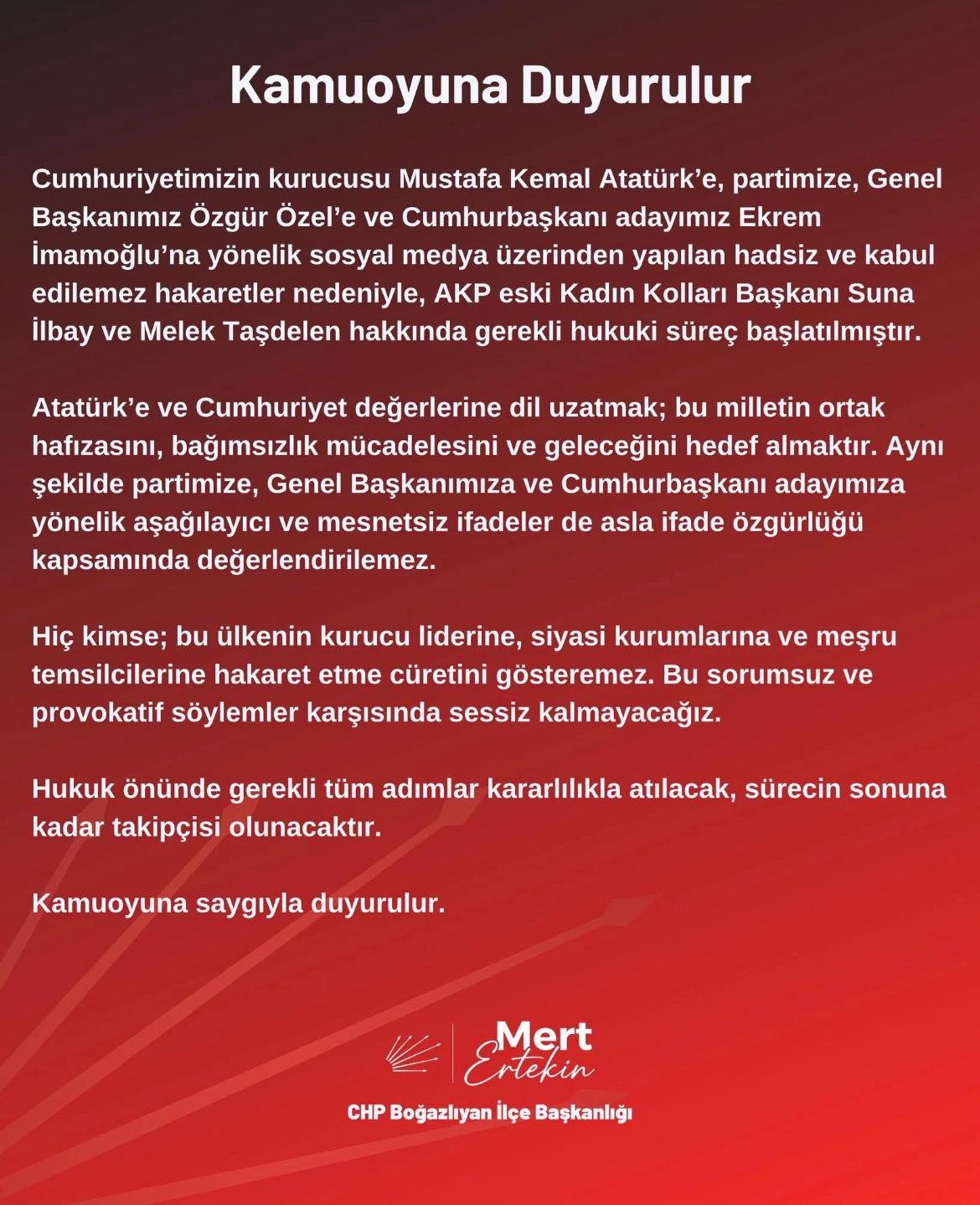 Boğazlıyan’da Siyasi Gerilim Tırmanıyor: CHP’den İki İsim Hakkında Suç Duyurusu