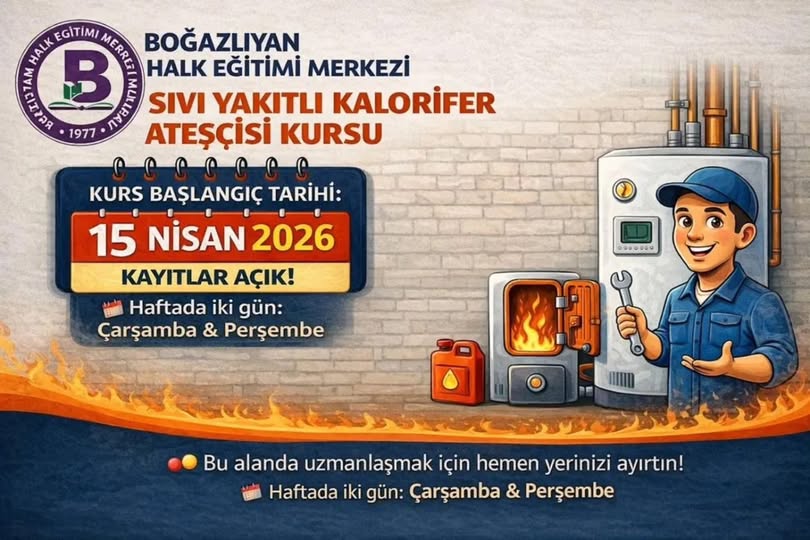 Boğazlıyan’da Meslek Edindiren Kurs: Sıvı Yakıtlı Kalorifer Ateşçiliği Eğitimi Başlıyor
