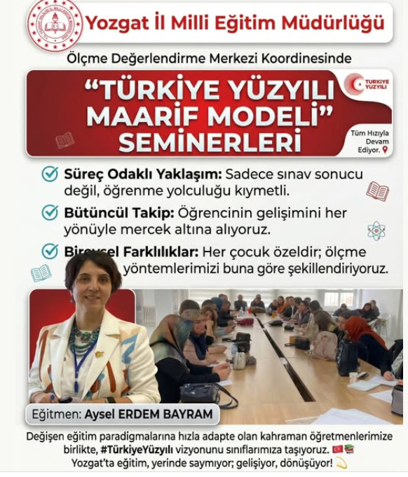 Yozgat’ta “Türkiye Yüzyılı Maarif Modeli” Seminerleri Devam Ediyor