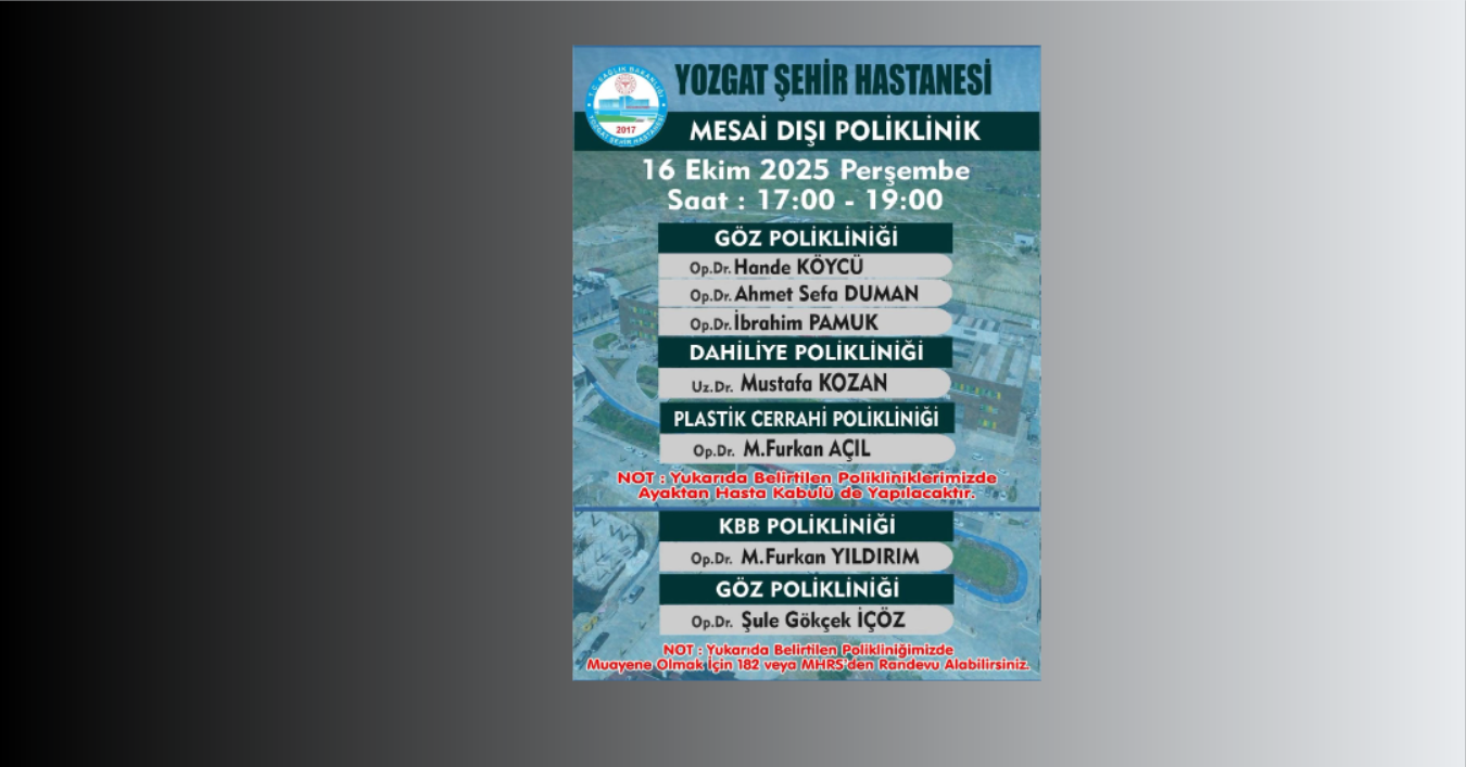 Mesai Dışı Poliklinik Yapan Doktorlar